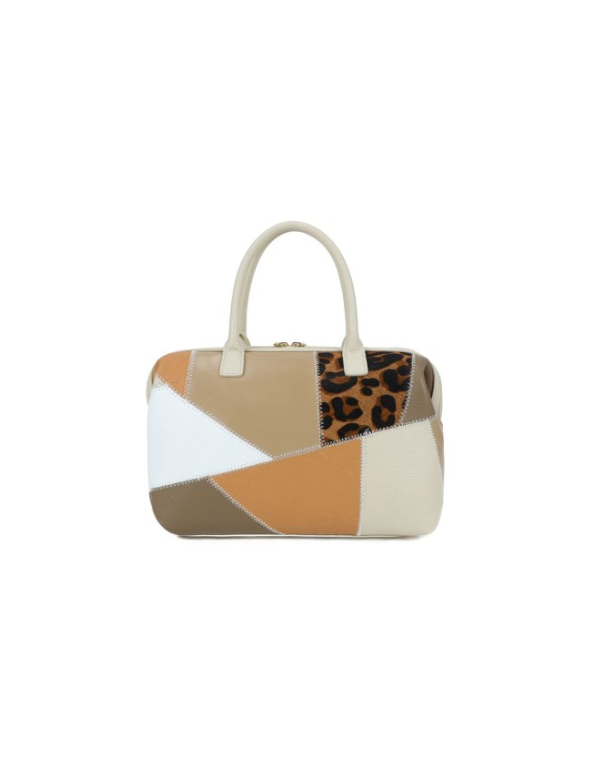  Braccialini - Borsa bauletto in pelle con doppio manico Patch