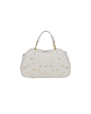  Braccialini - Borsa bauletto in simil pelle con borchie e