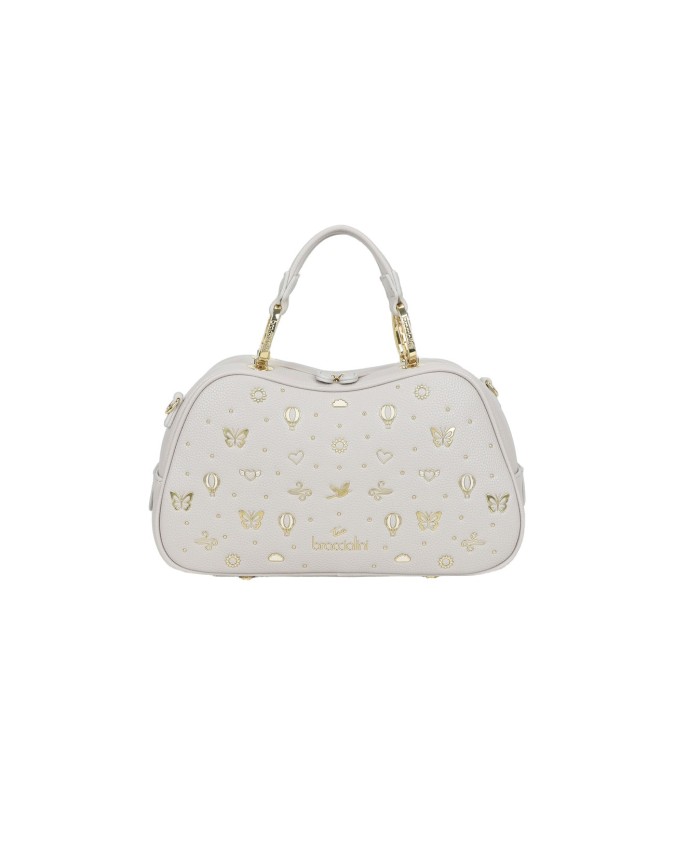  Braccialini - Borsa bauletto in simil pelle con borchie e