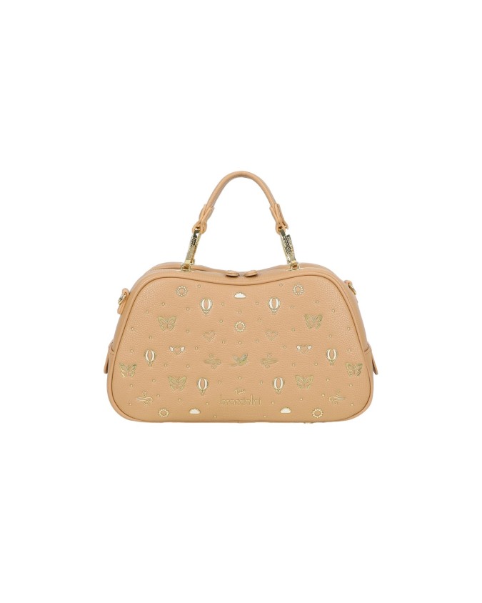  Braccialini - Borsa bauletto in simil pelle con borchie e