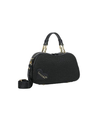 Braccialini - Borsa bauletto a tracolla in tessuto intrecciato 2