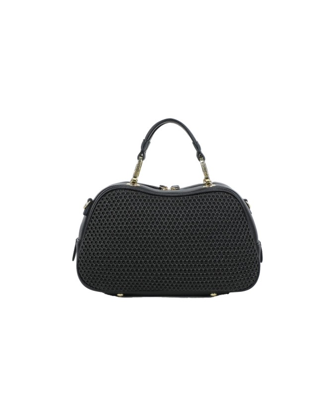  Braccialini - Borsa bauletto a tracolla in tessuto intrecciato