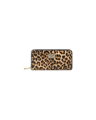  Braccialini - Portafoglio ziparound in pelle stampa leopardata