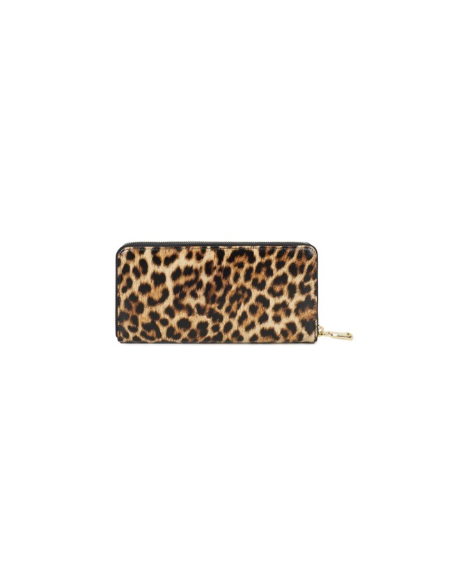  Braccialini - Portafoglio ziparound in pelle stampa leopardata
