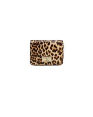 Braccialini - Portafoglio piccolo in pelle stampa leopardata Basic