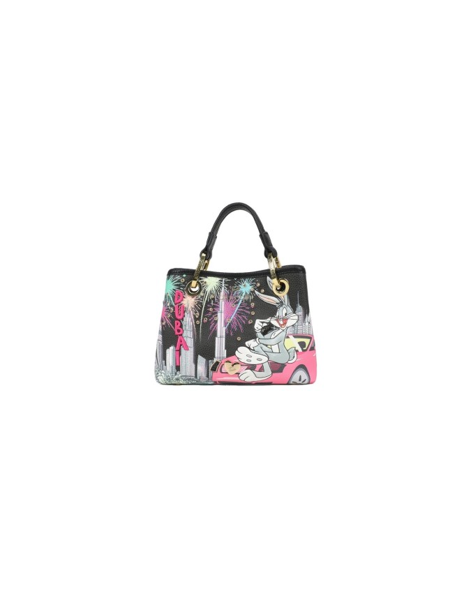 Braccialini - Borsa a mano in similpelle con doppi manici Bugs Bunny Cartoline