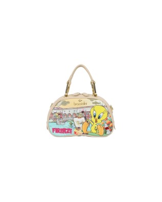 Braccialini - Borsa a mano bauletto in simil pelle Titti Cartoline LT