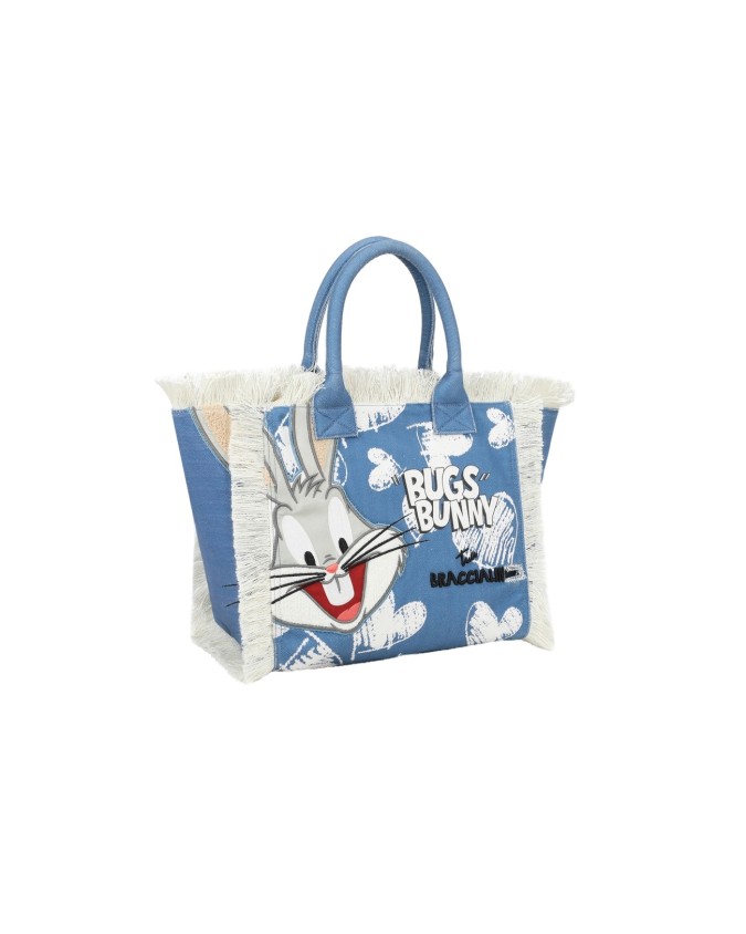  Braccialini - Tote bag in tessuto canvas stampa Bugs Bunny