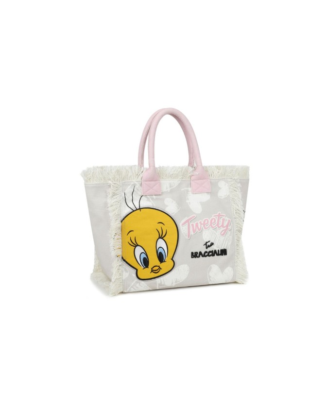  Braccialini - Tote bag in tessuto canvas stampa Titti Summer