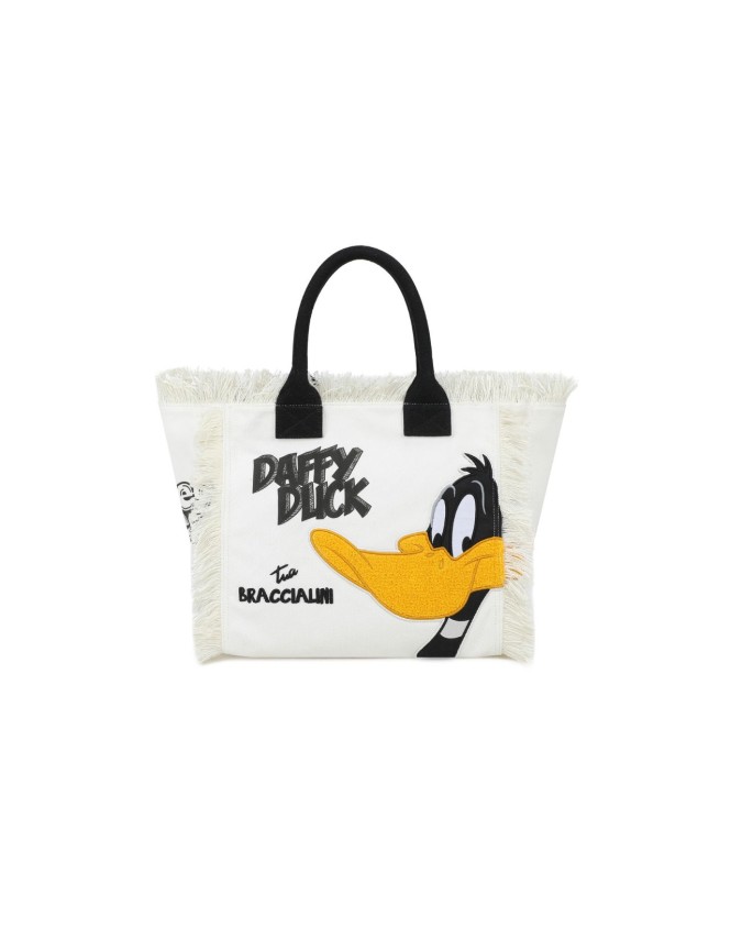  Braccialini - Tote bag in canvas con stampa Duffy Duck Summer