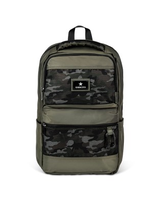  Esercito - Zaino con Tasca Frontale Porta Pc 15" in Nylon Tg.