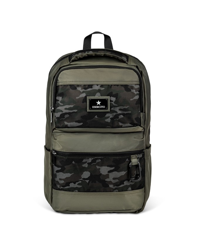  Esercito - Zaino con Tasca Frontale Porta Pc 15" in Nylon Tg.