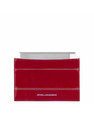 PIQUADRO - Power bank 1500 mAh con custodia in pelle - Rosso -