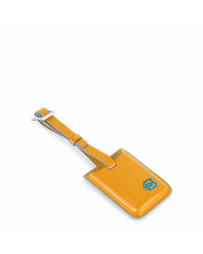 PIQUADRO - Address tag con CONNEQU in pelle - Giallo -