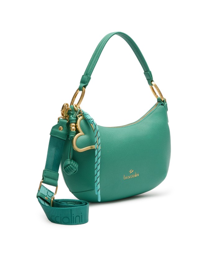  Braccialini - Borsa a spalla in simil pelle con charm Beth
