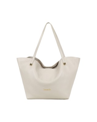 Braccialini - Weiche Einkaufstasche aus Leder Ariel - Beige
