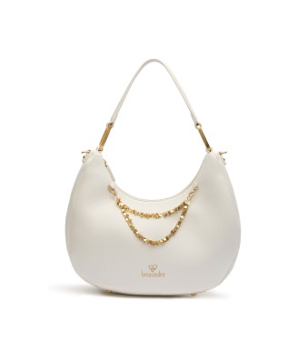  Braccialini - Borsa a Spalla Hobo in Simil Pelle con Catena