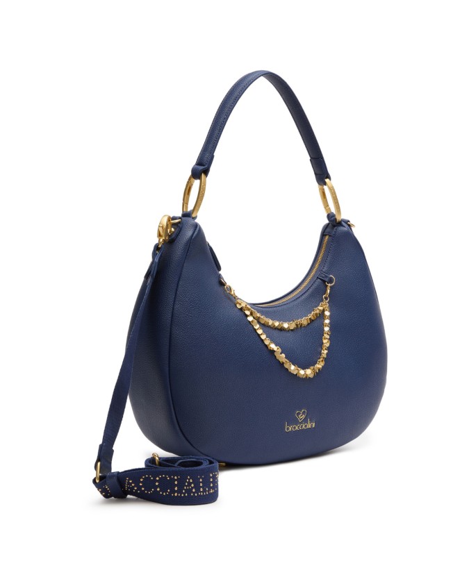  Braccialini - Borsa a Spalla Hobo in Simil Pelle con Catena