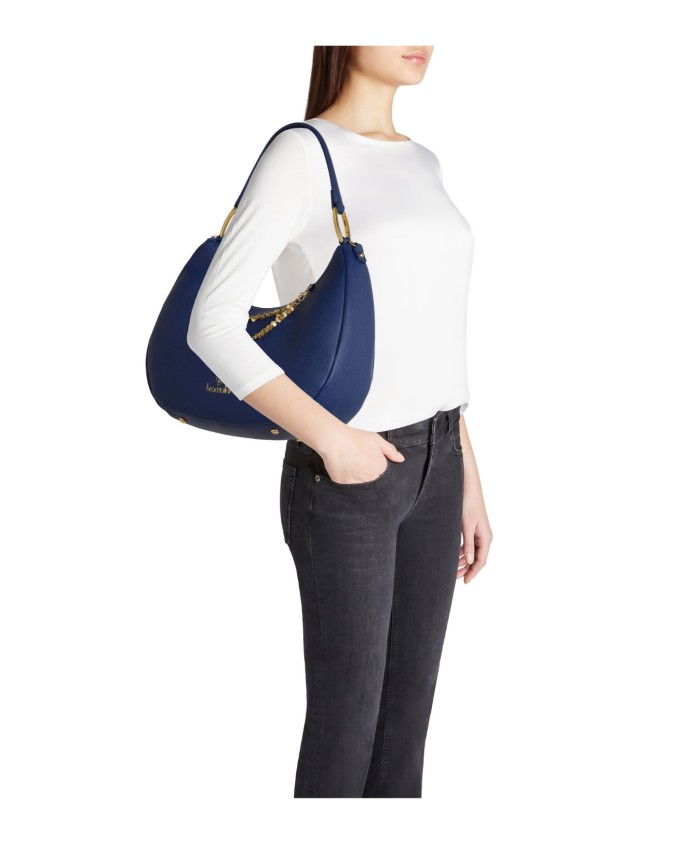  Braccialini - Borsa a Spalla Hobo in Simil Pelle con Catena