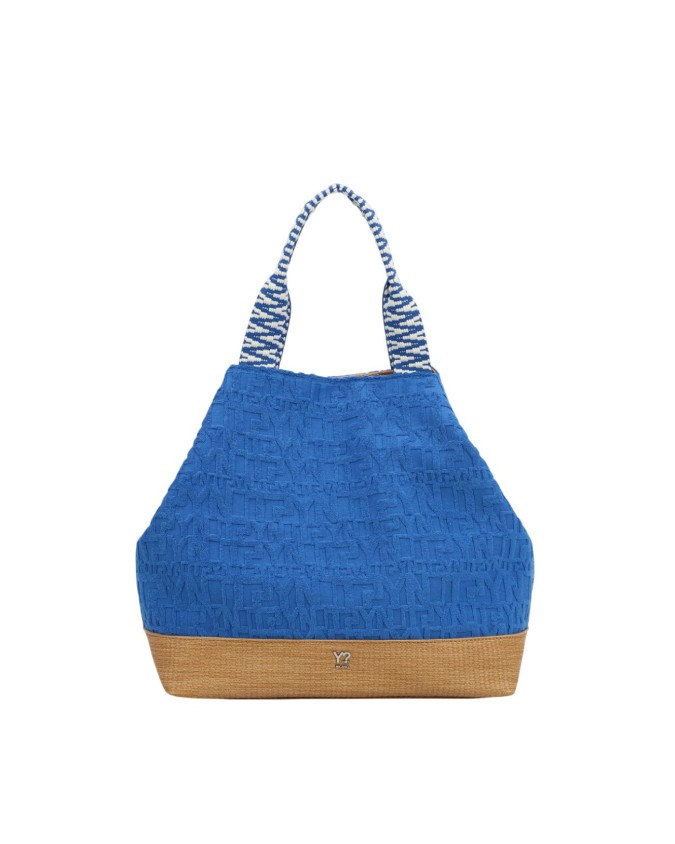  Ynot - Borsa shopping mare in tessuto logato Sponge