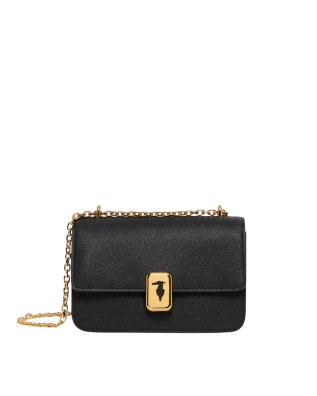  Trussardi - Borsa a Tracolla con Patta in Pelle Cameo Small