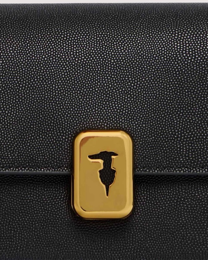  Trussardi - Borsa a Tracolla con Patta in Pelle Cameo Small