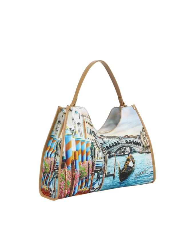  Ynot - Tote bag Large in ecopelle stampa città Yesbag