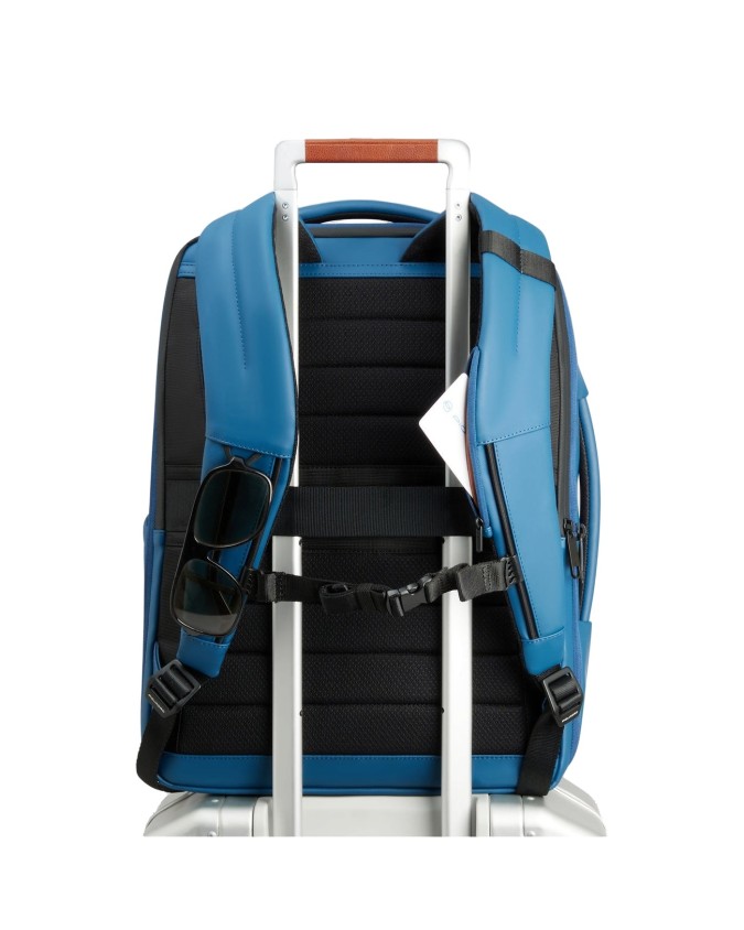  Piquadro - Zaino da viaggio in tessuto impermeabile porta pc