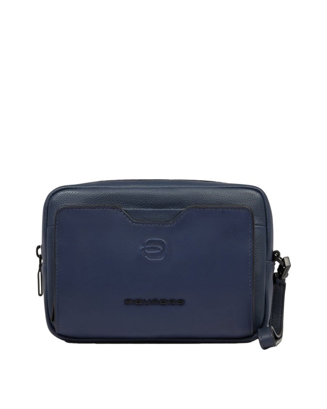  Piquadro - Pochette in pelle a due scomparti con manico