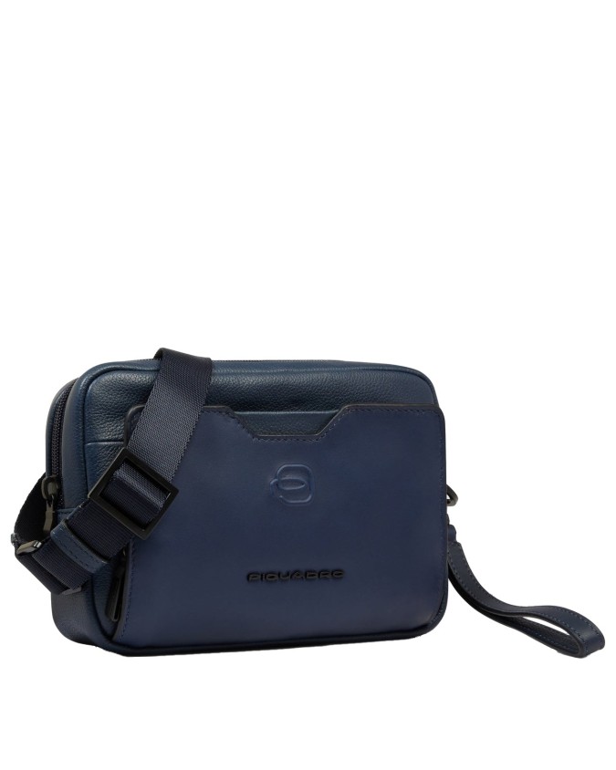  Piquadro - Pochette in pelle a due scomparti con manico