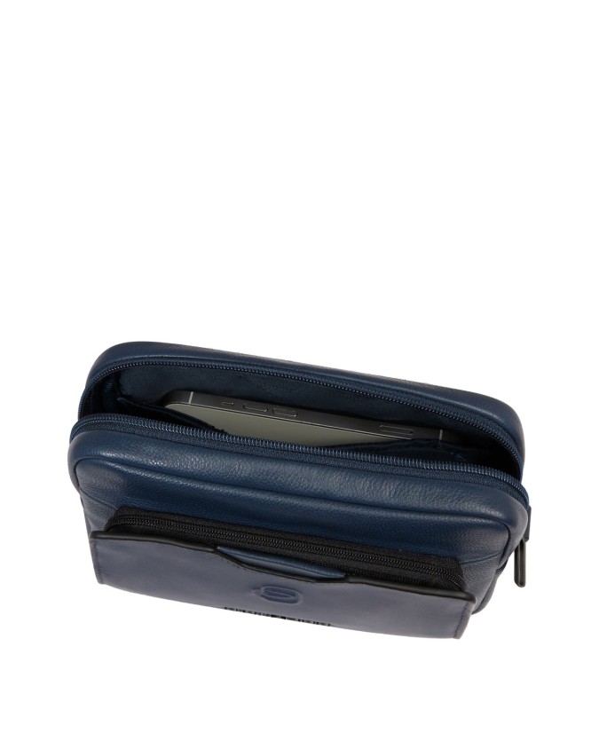  Piquadro - Pochette in pelle a due scomparti con manico