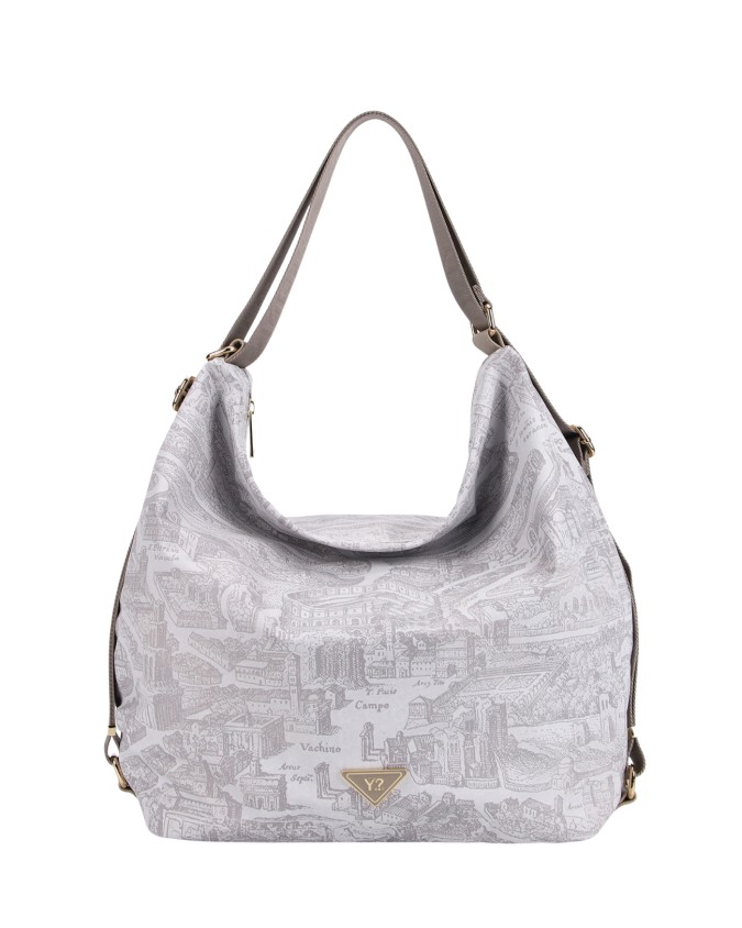  Ynot - Borsa/zaino a Spalla in Nylon con Stampa Città Gum