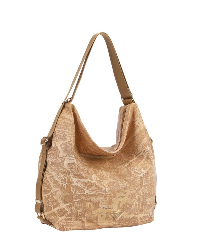  Ynot - Borsa/zaino a Spalla in Nylon con Stampa Città Gum
