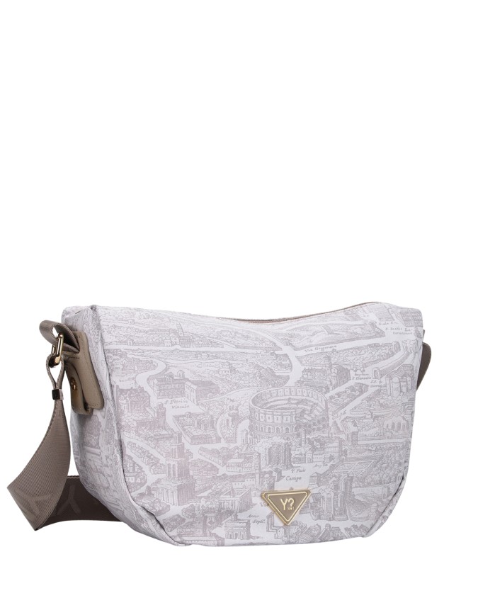  Ynot - Borsa Hobo Tg. S in Nylon con Stampa Città Gum