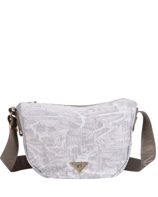 Ynot - Small Nylon Hobo Bag with "Città Gum" Print