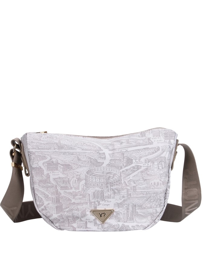  Ynot - Borsa Hobo Tg. S in Nylon con Stampa Città Gum