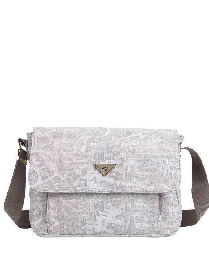  Ynot - Borsa a Tracolla Reporter in Nylon con Stampa Città Gum