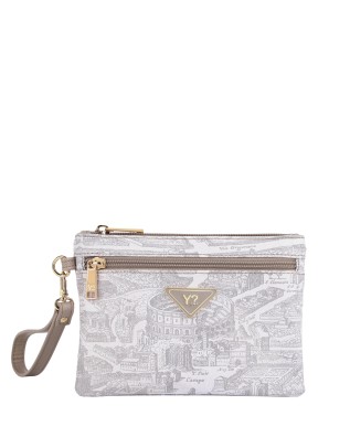 Ynot - Side-Handle Clutch, Size M, in Nylon with "Città...