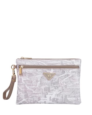 Ynot - Large Nylon Clutch with Side Handle and "Città...