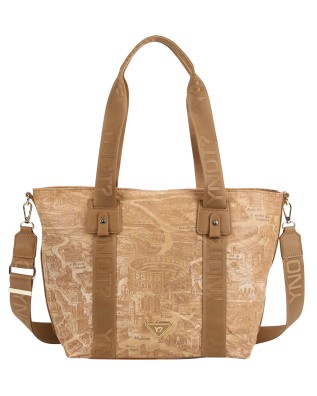  Ynot - Borsa Shopping con Tracolla in Nylon con Stampa Città 2