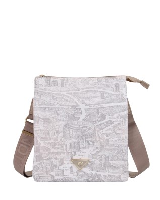  Ynot - Borsa a Tracolla Donna in Nylon con Stampa Città Gum
