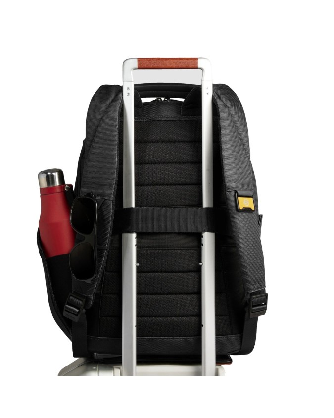  Piquadro - Zaino da viaggio porta pc 15,6" in pelle e tessuto