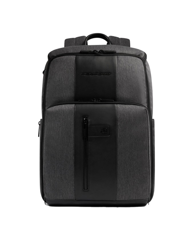  Piquadro - Zaino da viaggio porta pc 15,6" in pelle e tessuto