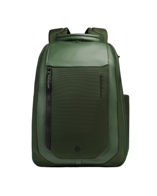  Piquadro - Zaino da viaggio porta pc 15,6" in pelle e tessuto