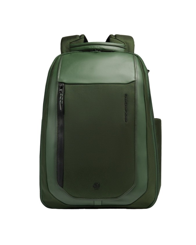  Piquadro - Zaino da viaggio porta pc 15,6" in pelle e tessuto
