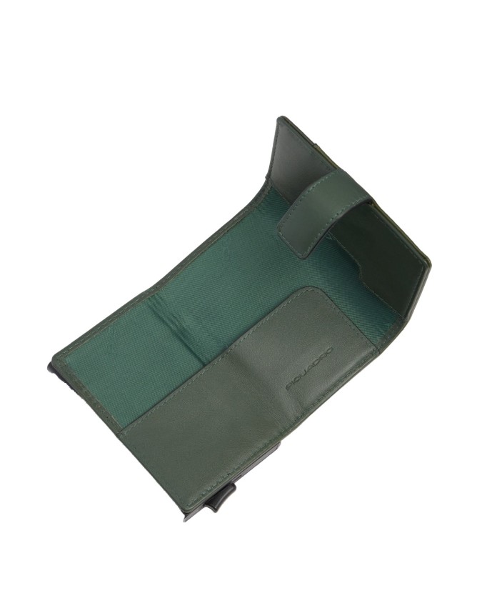  Piquadro - Portacarte uomo automatico in metallo e pelle
