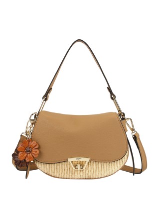Ynot - Women's Shoulder Bag, Size XS, with Straw-Effect...
