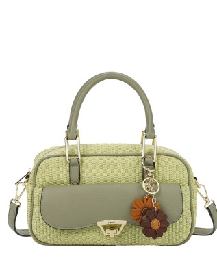  Ynot - Borsa Donna Bauletto con Tracolla Effetto Paglia Malindi