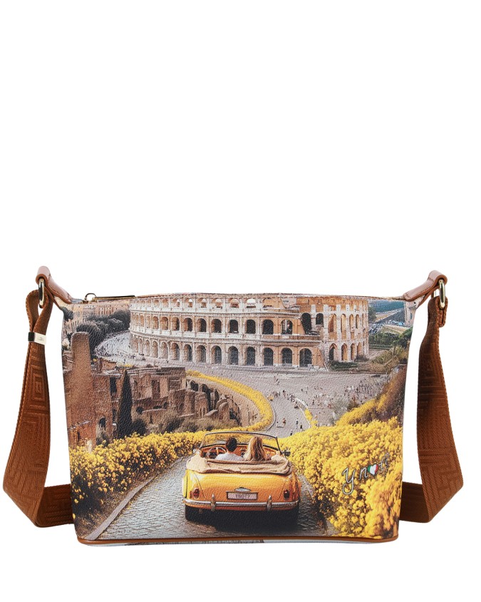  Ynot - Borsa Hobo Tg. S in Ecopelle Stampa Città Yesbag