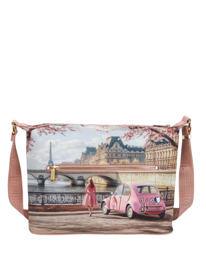  Ynot - Borsa Hobo Tg. L in Ecopelle Stampa Città Yesbag